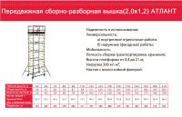 Вышка тура передвижная Атлант 15+1, 1,2х2,0  